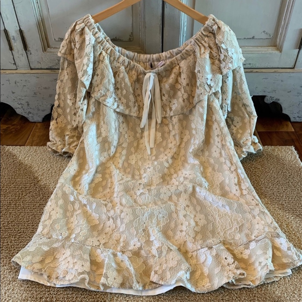 New!Clearance Bohemian long Sleeve Lace Dress - Picture 5 of 8